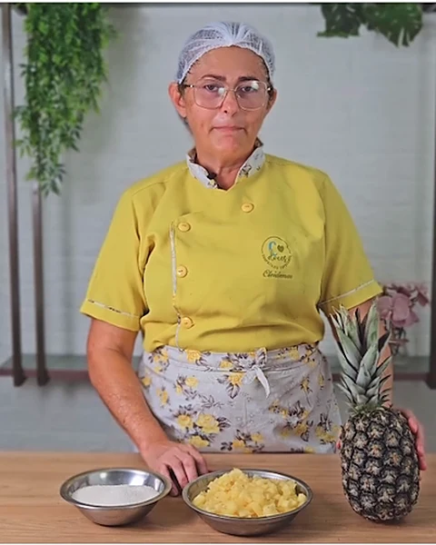 Página da receita de geleia de abacaxi no ebook