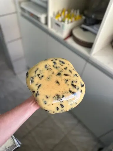 Recheio com pedaços em porção